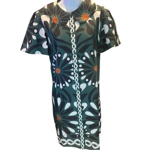 New Boho Floral Dress with Bold Patterns. Button Front Women’s Size L